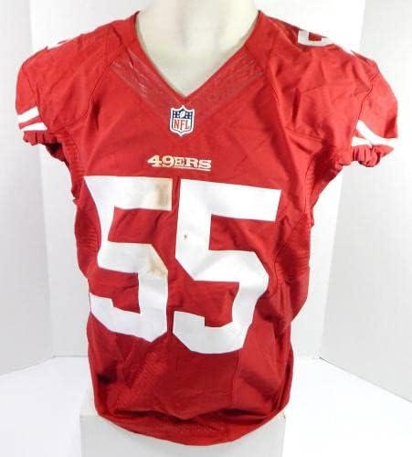 . San Francisco 49ers Ahmad Brooks 55 Igra izdana Red Jersey 46 DP28665 - Nepotpisana NFL igra korištena dresova