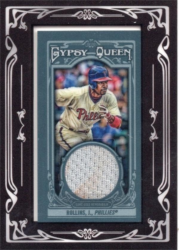 Jimmy Rollins igrač istrošen Jersey Patch Baseball Card 2013 Topps Gypsy Queen GQMRJR - MLB igra korištena dresova
