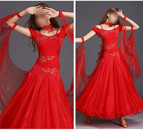 Ccbuy standardne plesne haljine za plesne sobe za žene kratke rukave valcetango flamenco kostim natjecatelj