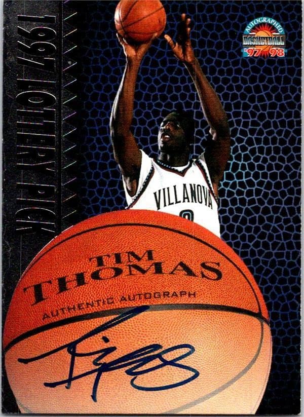 Tim Thomas Autografirana košarkaška karta 1997. Rookie Lutration odabir ploča TT - Košarka s autogramiranim fakultetima