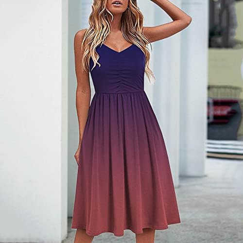 Zefotim ljetne haljine za žene 2023 v vrat špagete trake casual cvjetne plaže sunčeve majice haljina
