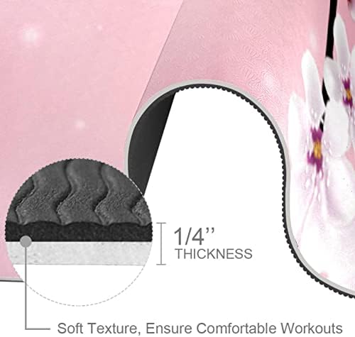 Sdlkfreli 6 mm Extra debela joga prostirka, prekrasan cvjetanje cvjeta trešnje-01 Print ekološki prihvatljiv TPE TPE Execs Mats pilates