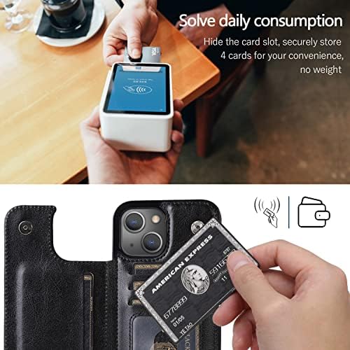 Torbica za telefon od PU kože s preklopnim poklopcem kompatibilna s torbicom za novčanik od 14 inča s držačem kreditne kartice 6,7