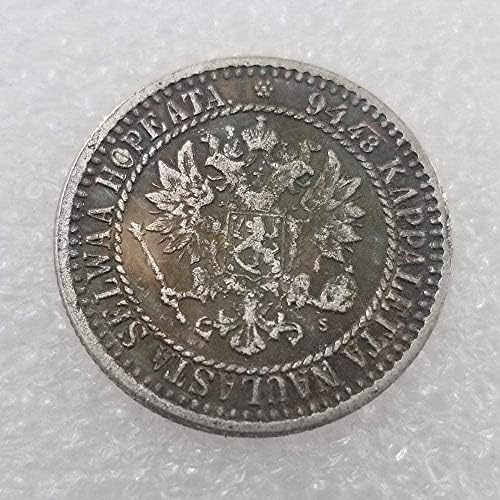 Antique Crafts Finska 1 Markkaa 1866-S kopiju finskog kolekcije kovanica srebrnog dolara
