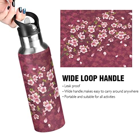 Alaza Sakura cvjetanje boce vode s slamnatom poklopcem vakuumom izolirani od nehrđajućeg čelika termo tikvica boca s vodom 32oz