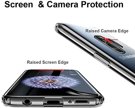 UNOV slučaj za Galaxy S9 Plus Clear s dizajnom meki TPU apsorpcija udara Slim utisnutim utisnutim cvjetnim uzorkom Zaštitni poklopac