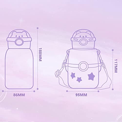 Kawaii boca vode sa slamom i naljepnicama, slatka boca s nehrđajućim čelikom 17oz astronaut vakuum termos boca za vodu za djecu školske