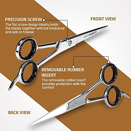 Utopia Care Care Frisering Scissors 6,5 inča - Premium britvica od nehrđajućeg čelika s oštrim rubnim oštricama - rezanje kose i salonske