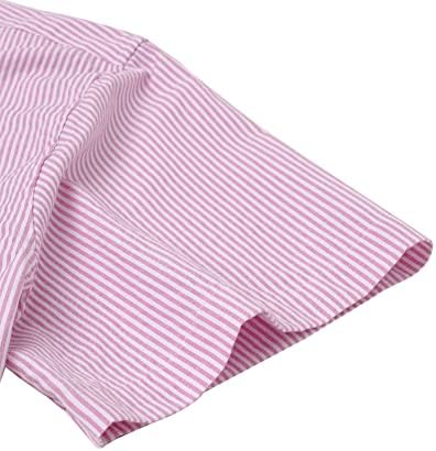 Alimens & Gentle muški košulja s kratkim rukavima Oxford Redovita košulja za uklanjanje donjeg ovratnika s džepom