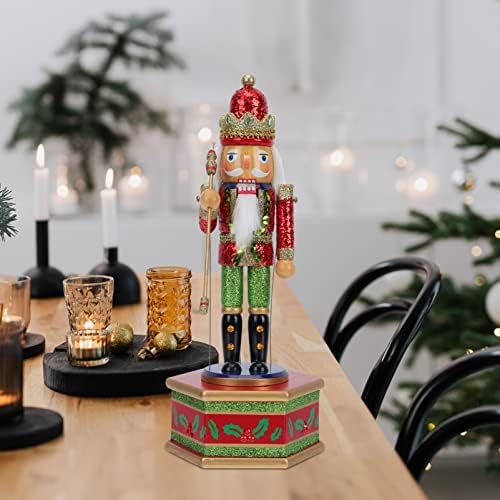 Pretyzoom 2 PCS drveni božićni oraščić Figure Nutcracker Musical Box ukrasi za odmor zaslon lutke igračke darovi Xmas ukrasi drveća