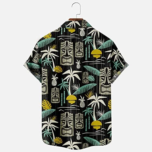 Muška havajska cvjetna košulja gumb kratki rukavi Up majice tropska aloha košulja odmor casual plaža majice za odmor