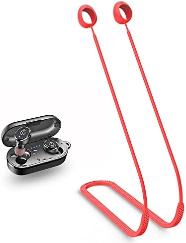 Smaate anti-Lost remen kompatibilan s ušnim ušima Tozo T10, meki silikonski kabel za sport, crveno