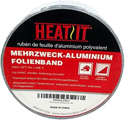 Heatit aluminijska folija traka Profesionalni stupanj 2 inča x 30 stopa debljine 5,3mil za HVAC, kanale, cijevi, popravak metala, nanošenje