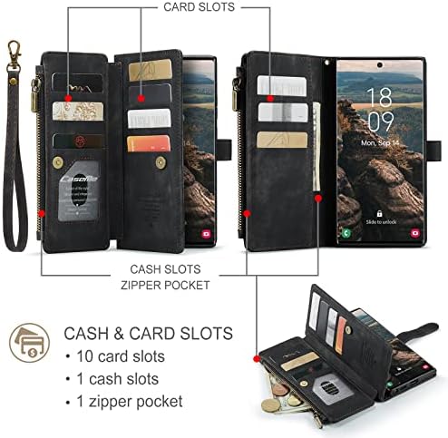 Torbica-novčanik ANROD za Samsung Galaxy S23 Ultra 5G, otklopno-magnetna kopča od umjetne kože, šok-dokaz torbica-novčanik zatvarač