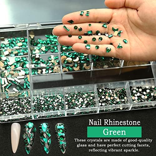4180 kom kristalni rhinestones s ravnim leđima s dragim kamenjem Set za nokte za umjetnost noktiju, rukotvorine, odjeću, obuću, nakit,