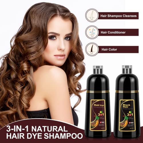 Šampon za instant bojanje kose kestenjasto smeđa boja za kosu šampon za žene i muškarce 3 u 1-šampon za bojanje biljnim sastojcima