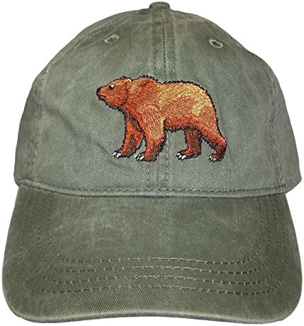 Eko nosi vezeni grizli medvjed divlje životinje bejzbol kapica kaki zelena