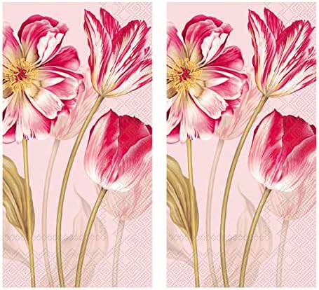 Cvjetni setovi ručnika za ruke: kvalitetni papirnati ručnici za jednokratnu upotrebu s prekrasnom cvjetnom tematikom-ukupno 32 ručnika