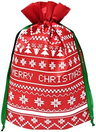 * 3pcs božićne poklon vrećice s vezicama, božićne prijenosne vrećice za slatkiše, omoti za kolačiće, vrećice za božićne zabave za dječje