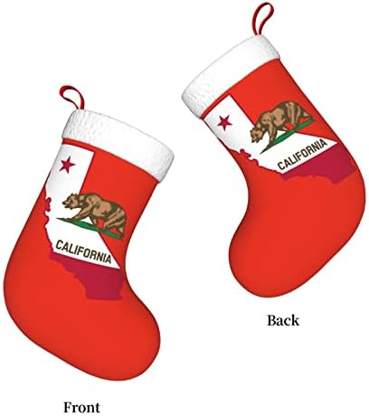 Cutedwarf karta kalifornijskog medvjeda božićna čarapa božićni odmor za odmor kamin viseća čarapa 18 inča čarape