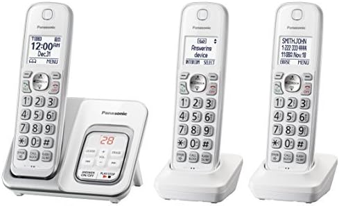 Panasonic proširivi bežični telefonski sustav s telefonskom sekretaricom i blok poziva - 5 bežičnih slušalica - TGD533W +TGDA50W1