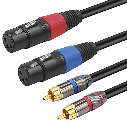 Yabeda xlr to rca kabel, teški dvostruki xlr ženki do dvostrukog rca hifi stereo audio priključka mikrofon međusobno povezivanje -