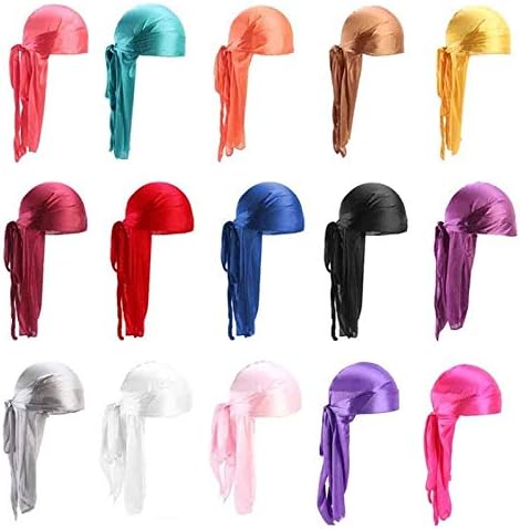 Xbwei muškarci Žene kape za kosu svileni turban šešir perike satenski biciklistički traka za glavu noćni san ekstra dugački repni pribor