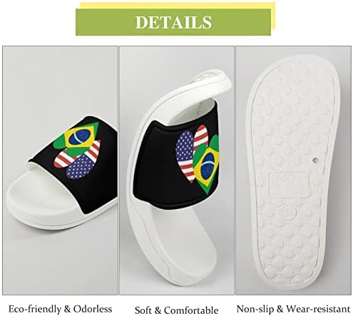 Brazil American Heart Flag House sandale bez klizanja papuča s otvorenim nožnim prstima za masažu za tuširanje Bath