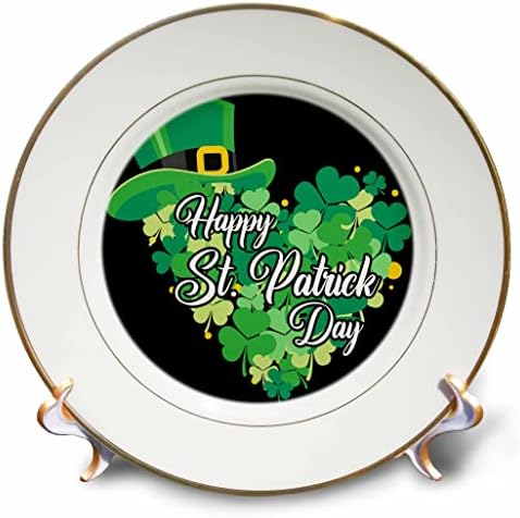 3Drose Happy St Patricks Dan četiri lista Clover Heart Irish Top šešir - ploče
