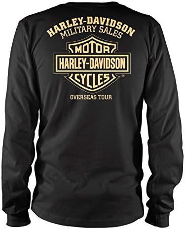 HARLEY -DAVIDSON VOLIJA - Muška domoljubna grafička majica s dugim rukavima - Overseas Tour | Willie g zastava