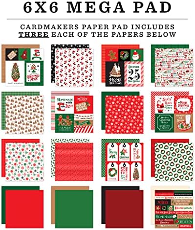 Echo Park Paper Company božićni veseli kartoni 6x6 mega jastučni papir, multi