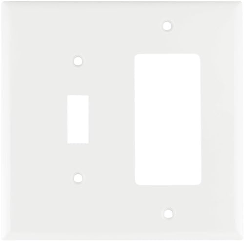 Eaton, bijela 2153W-kutija standardna veličina s 2-gang termoset Toggle i Decorater kombinirani zidni ploča s kutijom, završetak