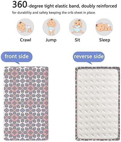 Vintage plemenske tematske plahte za mini krevetiće, prijenosni mini krevetići ultra mekani materijal-bebi list za dječake djevojčice,