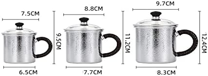 Jkyyds sterling srebrni ručni čekić ogledalo Poslovna šalica vode srebrna čaj čaj od čajnog cilindra