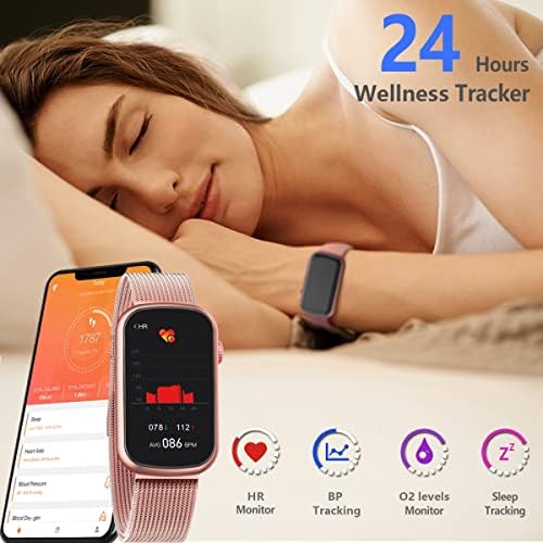 MorePro fitness tracker s monitorom otkucaja srca, sat krvnog tlaka za žene, vodootporni fitness sat s praćenjem spavanja s kisikom,