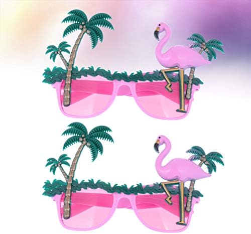 2PCS Flamingo dizajniranje naočala Smiješne naočale za kokosovo stablo Havajska zabava Odjeljenje ukrasnih igračaka plaža Photo rekvizit