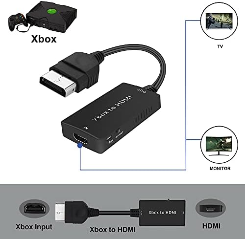 Sheiaier Original Xbox to HDMI Converter s HDMI kabelom, HDMI adapter Adapter za video pretvarač za originalni Xbox