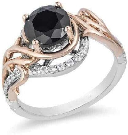 Žene Muškarci srebro 925 s crnim topaz nakit vjenčani prsten par poklon Veličina 6-10