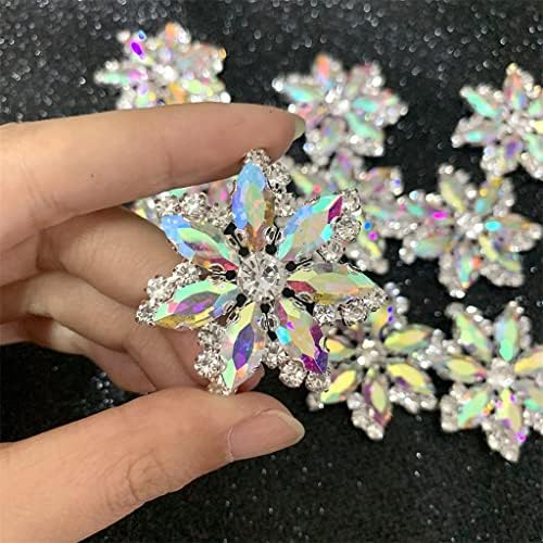 Lsdjgdde oblik cvijeća Applique Crystal Strass ab boja šivanje na rhinestone s dekoracijama srebrne bazne haljine od ravnanja