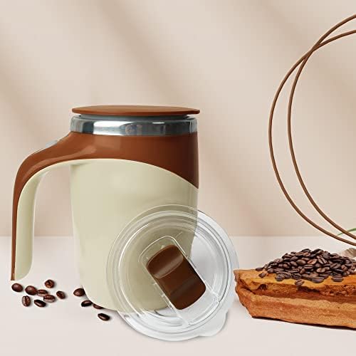 Magnetska šalica za samostalno miješanje šalica miješalice s dva poklopca od nehrđajućeg čelika za hranu razreda 304 šalica za kavu