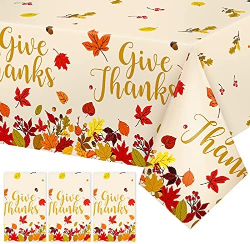 3 komada jesenski listovi za stol za Dan zahvalnosti, zahvalite se stolnjacima plastični vodootporni stol pokrivač jesenski listovi
