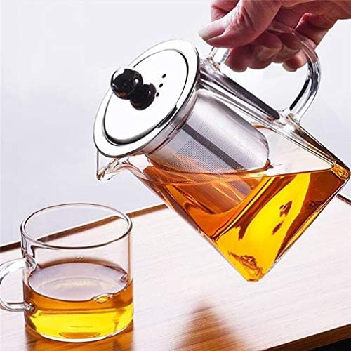 Kabilock čajnik čajnik čajnik čajnik s infuzerom kvadratni oblik staklene čajnik čaj od čajnog čajnika s uklonjivim poklopcem od nehrđajućeg