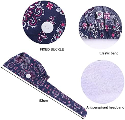 XDSDDS pamučni tiskani ručni zavoj zavoja kapka za kosu i anti-zadavljeni šešir za bojanje za spavanje čipka