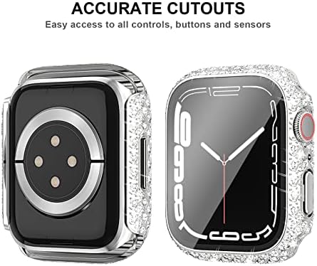 Bharvest futrola za 4-pack za Apple Watch Series 8 Series 7 41 mm, poklopac zaštitnikom zaslona od kaljenog staklenog zaslona za žene,