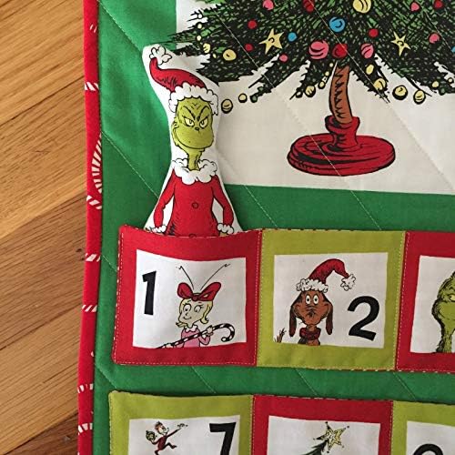 Božićni adventski kalendar - kako je Grinch ukrao Božić - Uradi sam 36-inčni panel od tkanine nije gotov proizvod