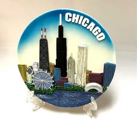Chicago suvenirni ploča - boja - 6 - Skyline