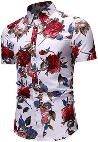 Kissqiqi muški cvijet 2 komada košulja tracksuit casual havajski odgovarajući majica kratkih rukava i hlače odijelo odijela setovi
