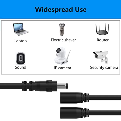Nicesolarni kabel za razdjelnik 1 mužjak do 2 ženke, 5,5 mm x 2,1 mm DC adapter kabel za ekstenziju napajanja, za CCTV nadzorne kamere,