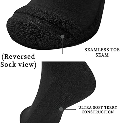 Lin Performance Glejne Dijabetičke čarape za žene i muškarce koji neobavezujući gornji jastuk potplata vlage, 4 para