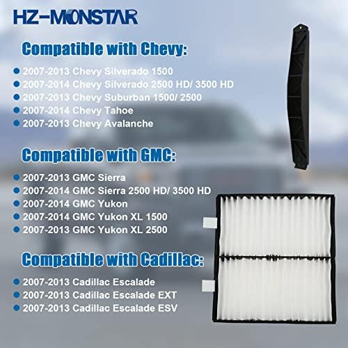 Hz-Monstar kabinski filterski filter kompatibilan s 2007.-2014. GMC Chevy Silverado Sierra Tahoe Yukon Avalanche Suburban Cadillac
